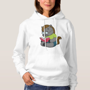 Pull À Capuche Lunettes de livre Nerd de cheval