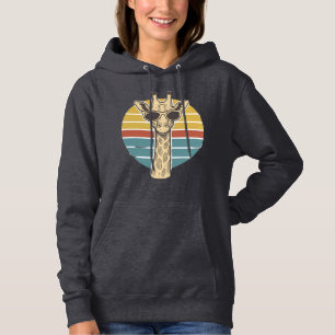 Pull À Capuche Lunettes de soleil girafe vintage vecteur crépuscu