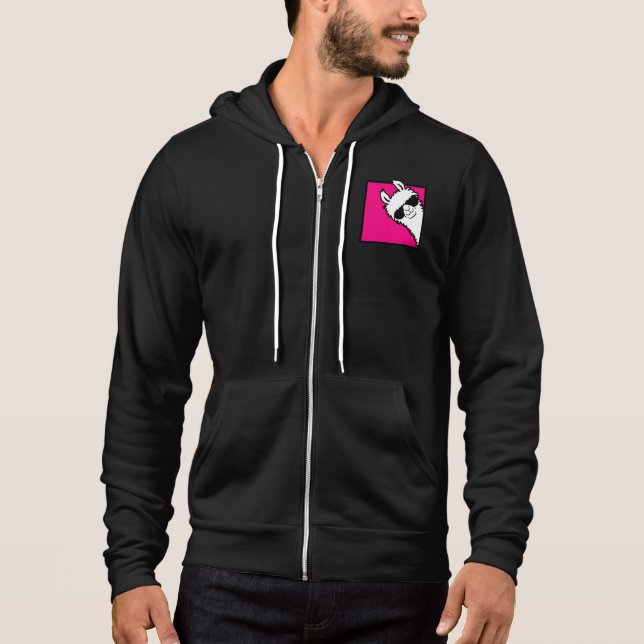 Pull À Capuche Lunettes de soleil Llama Cool Rose Carré Animal qu (Devant)