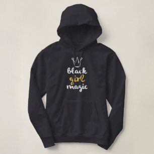 Pull À Capuche Magie de fille de noir de couronne d'or mignonne