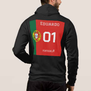 Pull À Capuche Maillot de footballeur du Portugal - Nom et numéro