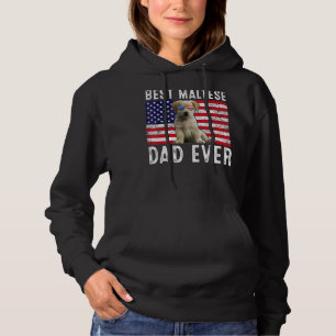 Pull À Capuche Maltese Papa Usa Drapeau Américain Maltese Chien P