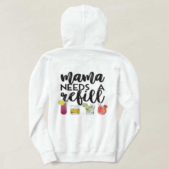 Pull À Capuche Mama a besoin d'un recharge (Design dos)