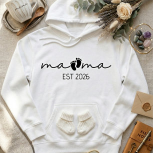 Pull À Capuche Mama Est Année Minimal Empreinte Script Typographi