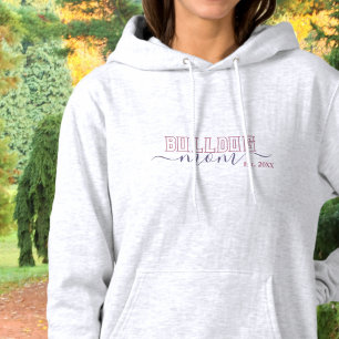Pull À Capuche Maman Bouledogue Anglais Écriture Universitaire Ét