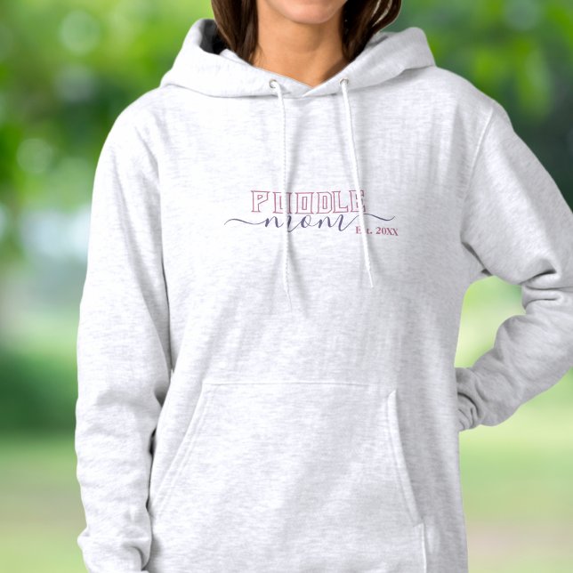 Pull À Capuche Maman de caniche avec l'année (Créateur téléchargé)