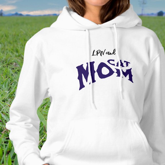 Pull À Capuche Maman de chat et infirmière praticienne agréée (LP (Elegant Style)