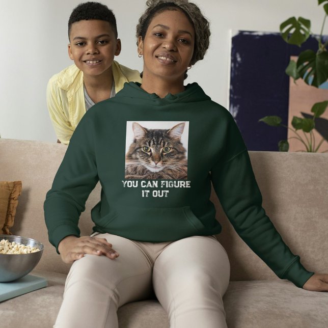 Pull À Capuche Maman de chat personnalisée Citation blanche forêt (Créateur téléchargé)