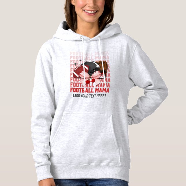 Pull À Capuche MAMAN DE FOOTBALL Nœud Coquette Élégant (Devant)