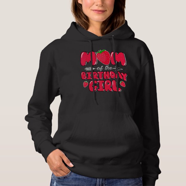 Pull À Capuche Maman De L'Anniversaire Fille Fraise Douce Anniver (Devant)
