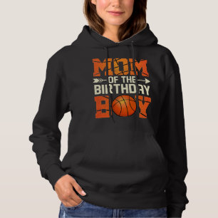 Pull À Capuche Maman De L'Anniversaire Garçon Basketball Mère Mam