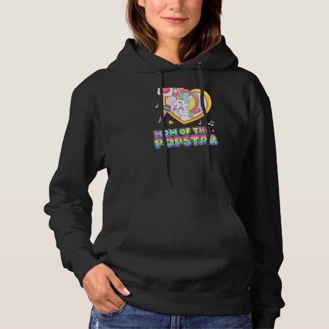 Pull À Capuche Maman De Popstar Happy Maman Unicorn Popstar Maman (Devant)