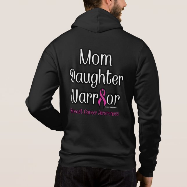 Pull À Capuche Maman Fille Guerrier...Cancer du sein (Dos)