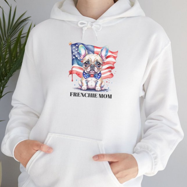 Pull À Capuche Maman frenchie d'un bouledogue français patriote (Créateur téléchargé)