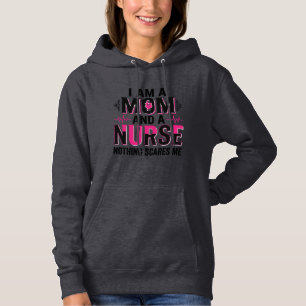 Pull À Capuche Maman Infirmière Rien Ne Me Fait Peur Gravure Vint