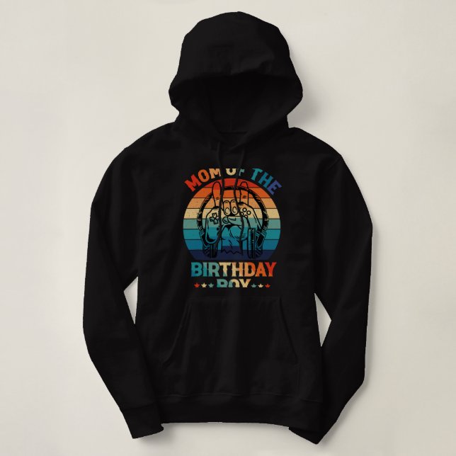 Pull À Capuche Maman Of Anniversaire Garçon Jeu Vidéo Chemise Gam (Design devant)