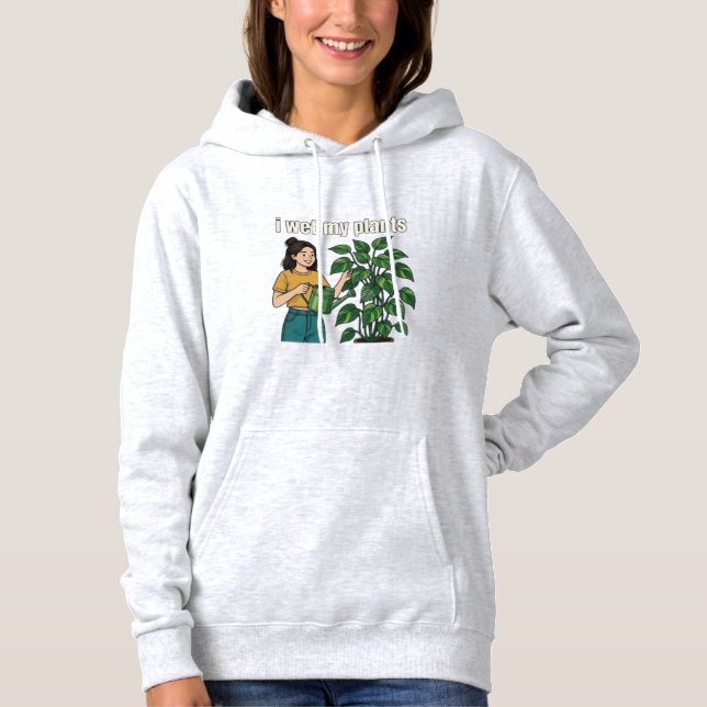 Pull À Capuche Maman Plante Mignonne Humour Illustration Arrosoir (Devant)