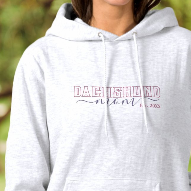 Pull À Capuche Maman Teckel Écriture Universitaire Établie (Créateur téléchargé)