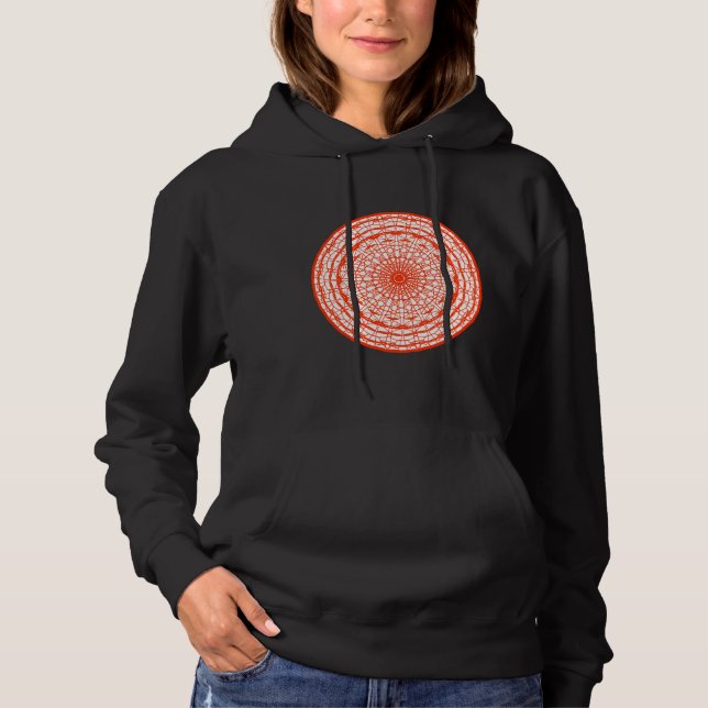 Pull À Capuche Mandala Orange Et Blanc (Devant)