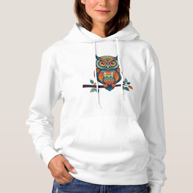 Pull À Capuche Mandala Owl (Devant)