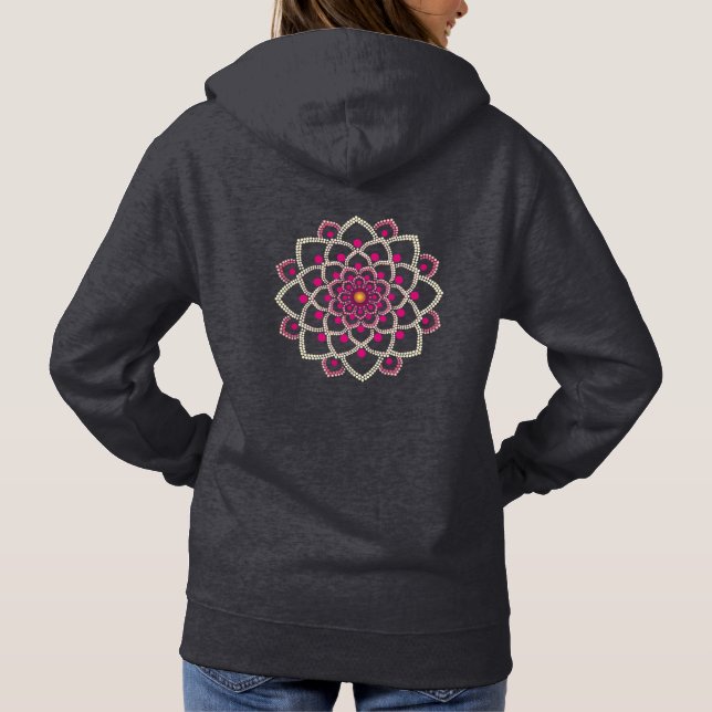 Pull À Capuche Mandala rose simple (Dos)