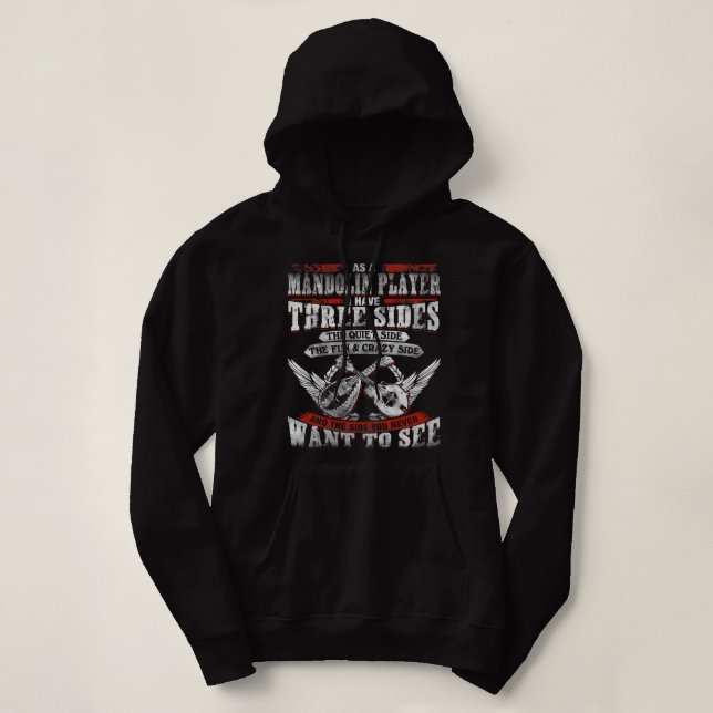 Pull À Capuche Mandolin Lover Trees Lune Nuit Réflexion 80s Ret (Design devant)