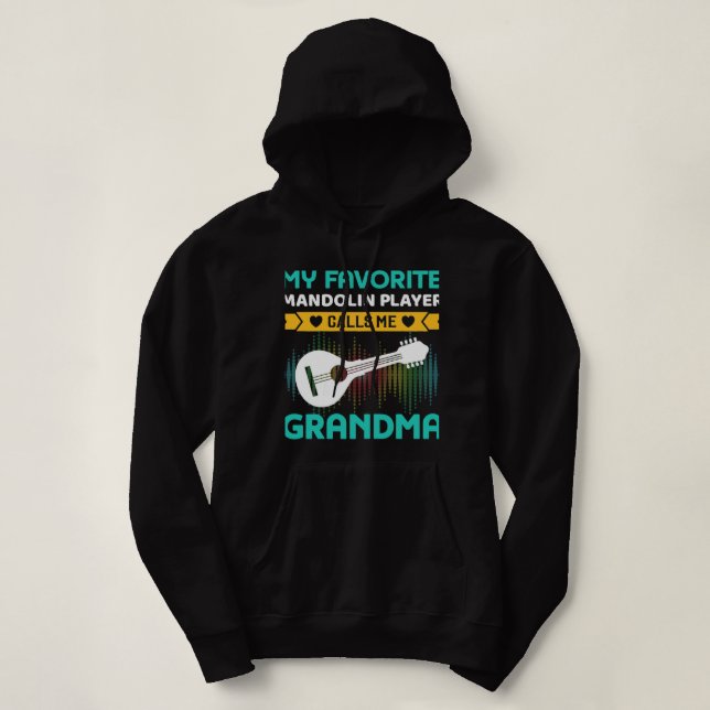 Pull À Capuche Mandolin Lover Womens Mon Joueur favori Mandolin (Design devant)