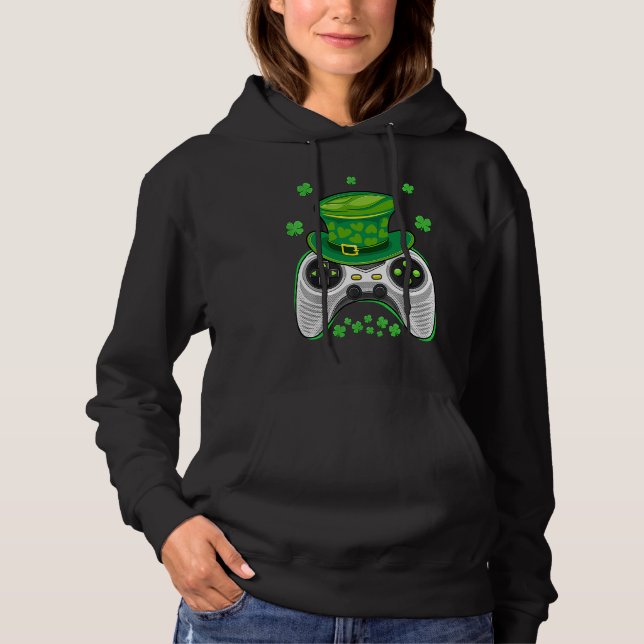 Pull À Capuche Manette de jeu vidéo garçons joueurs irlandais St  (Devant)
