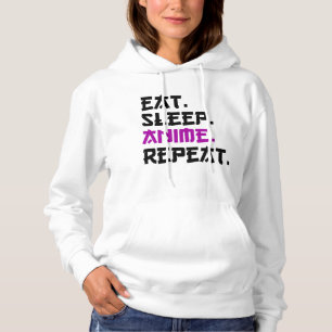Pull À Capuche Manger Dormir Anime Répéter