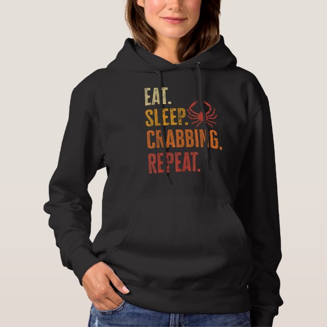 Pull À Capuche Mangez le crabe du sommeil Chasseur de crabe répét (Devant)