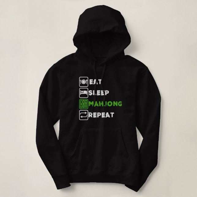 Pull À Capuche Mangez Sleep Mahjong Jeu de plateau Joueur chinois (Design devant)