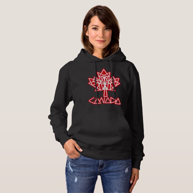 PULL À CAPUCHE MAPLE MADE WITH TRIANGLES CANADA FLAG BY MASANSER (Devant entier)
