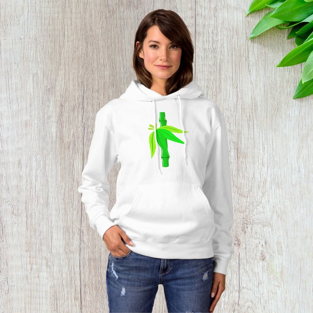 Pull À Capuche Marche en bambou vert avec Feuilles tropicaux (Créateur téléchargé)