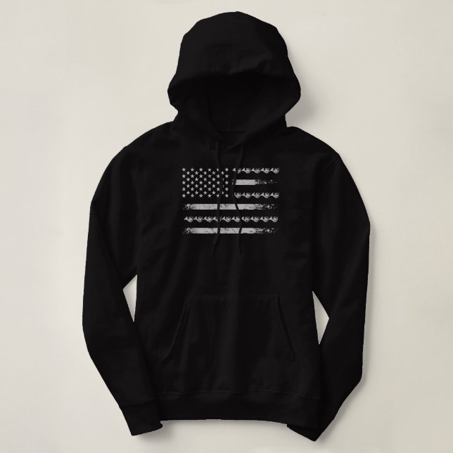 Pull À Capuche Marching Band Brass Horn Musicien - US Drapeau Fra (Design devant)