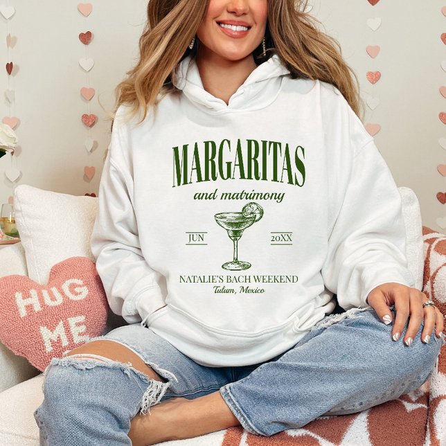 Pull À Capuche Margaritas Et Mariage Bachelorette Personnalisée (Créateur téléchargé)