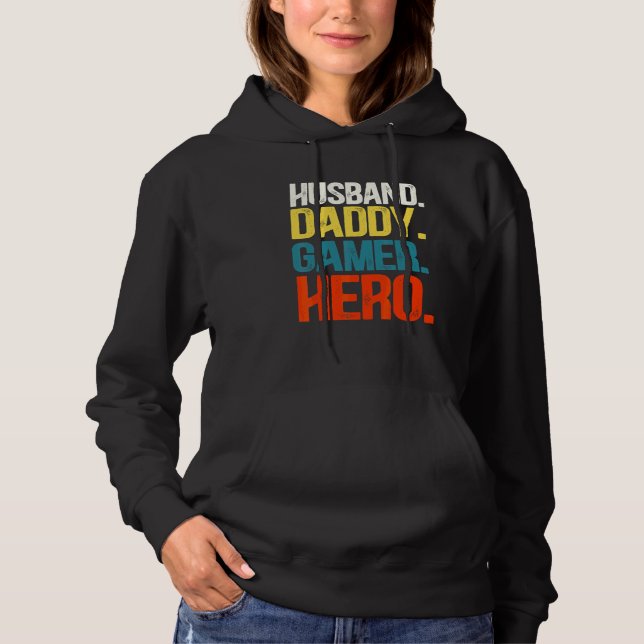 Pull À Capuche Mari   Mari Papa Papa Joueur Jeux vidéo (Devant)