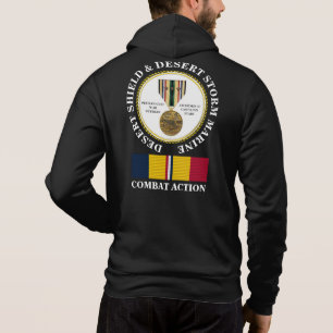 PULL À CAPUCHE MARINE 3 ÉTOILES DESERT SHIELD & DESERT STORD