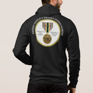 PULL À CAPUCHE MARINE 3 ÉTOILES DESERT SHIELD & DESERT STORT