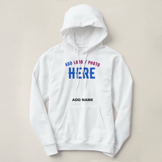 PULL À CAPUCHE MARQUE BLANCHE MODERNE ET PERSONNALISABLE VÉRIFIÉE (Design devant)