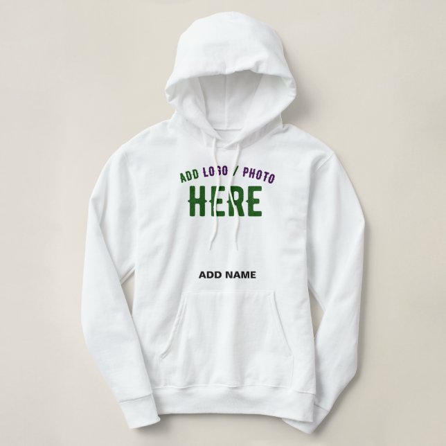 PULL À CAPUCHE MARQUE BLANCHE MODERNE ET PERSONNALISABLE VÉRIFIÉE (Design devant)