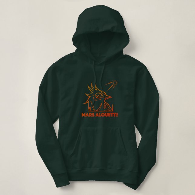 Pull À Capuche Mars Alouette sweatshirt vert foncé (Design devant)