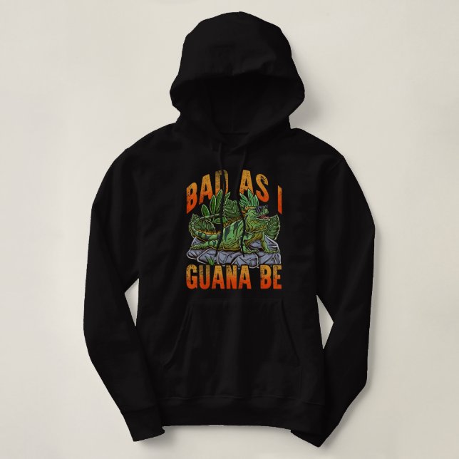 Pull À Capuche Mauvais Comme Je Guana Be Plage De Vacances Iguana (Design devant)