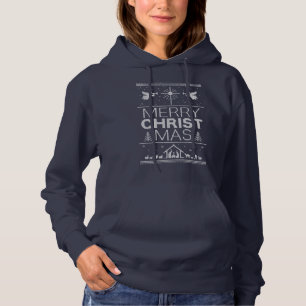 Pull À Capuche Mauvaise Joyeuse CHRISTmas Sweater Nativité chréti