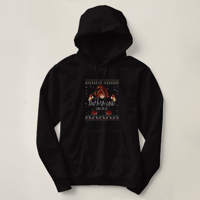 Pull À Capuche mb Nain de Natation Buffalo Carreaux Noël Lumière  (Design devant)