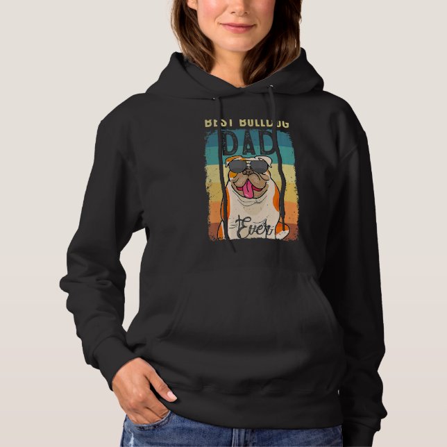 Pull À Capuche Meilleur Chien de Fête des pères de Bulldog Papa (Devant)