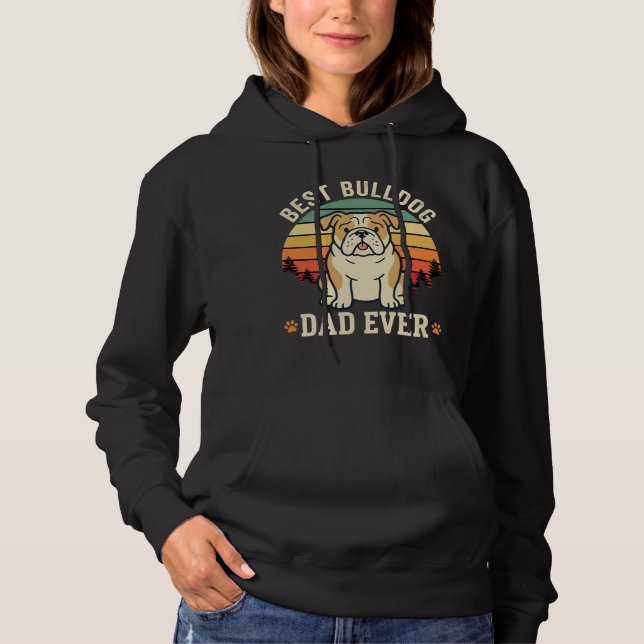 Pull À Capuche Meilleur papa bouledogue de tous les temps vecteur (Devant)