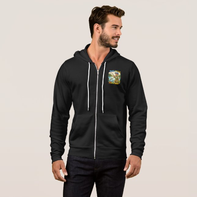 Pull À Capuche Meilleur Papa Pêcheur au Lac Idée Cadeau Drôle (Devant entier)