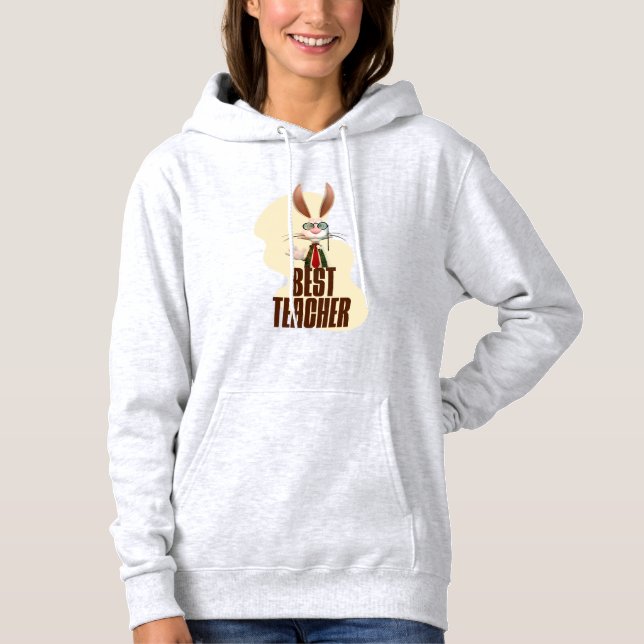 Pull À Capuche Meilleur professeur lapin de la classe humour (Devant)