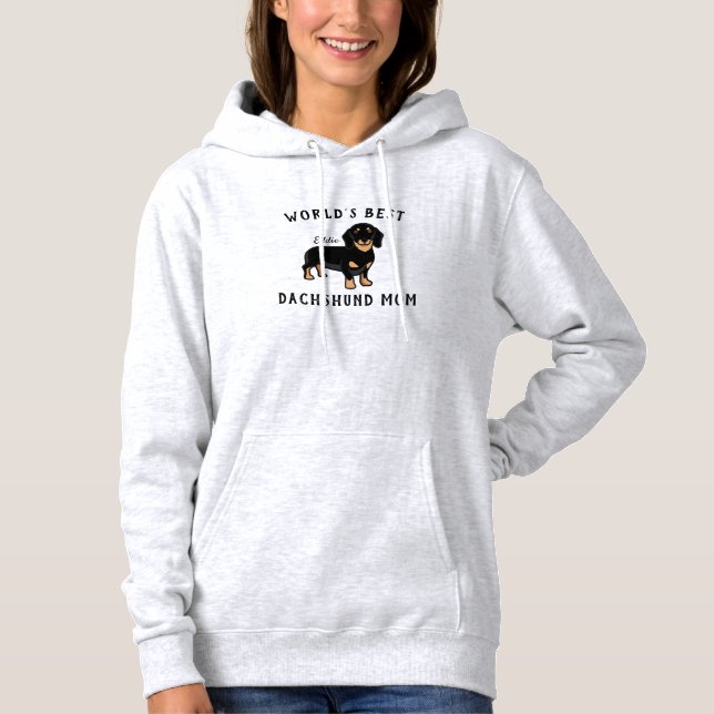 Pull À Capuche Meilleure Maman de Dachshund au Monde Nom de Chien (Devant)