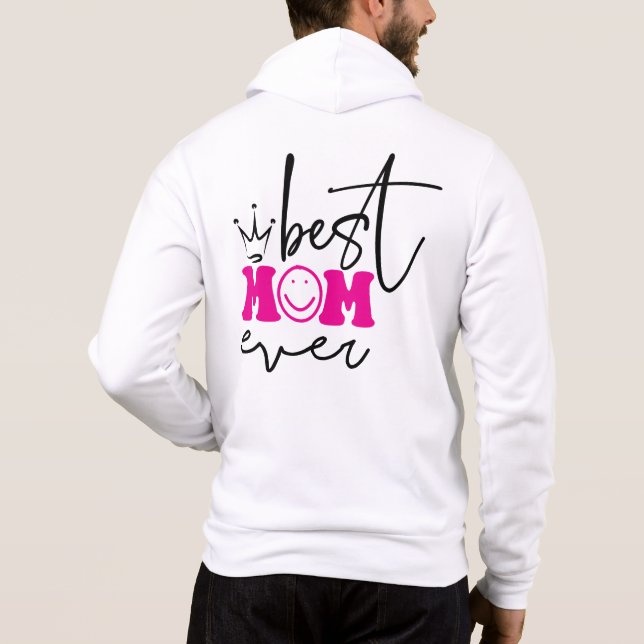 Pull À Capuche Meilleure Maman de Tous les Temps Design pour la F (Dos)